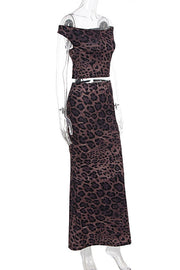 Two Piece Leopard Print Mermaid Dress