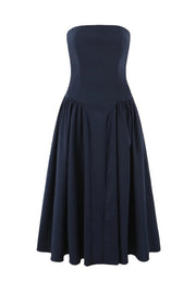 Pink Strapless A-line Maxi Dress