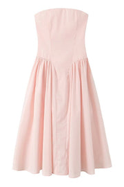 Pink Strapless A-line Maxi Dress