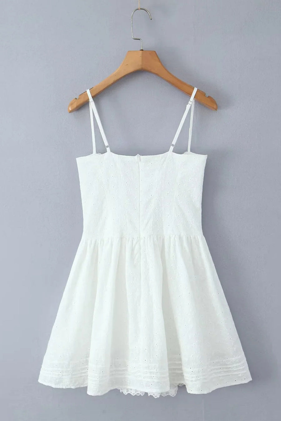 White Spaghetti Strap Bow Lace Party Skirt