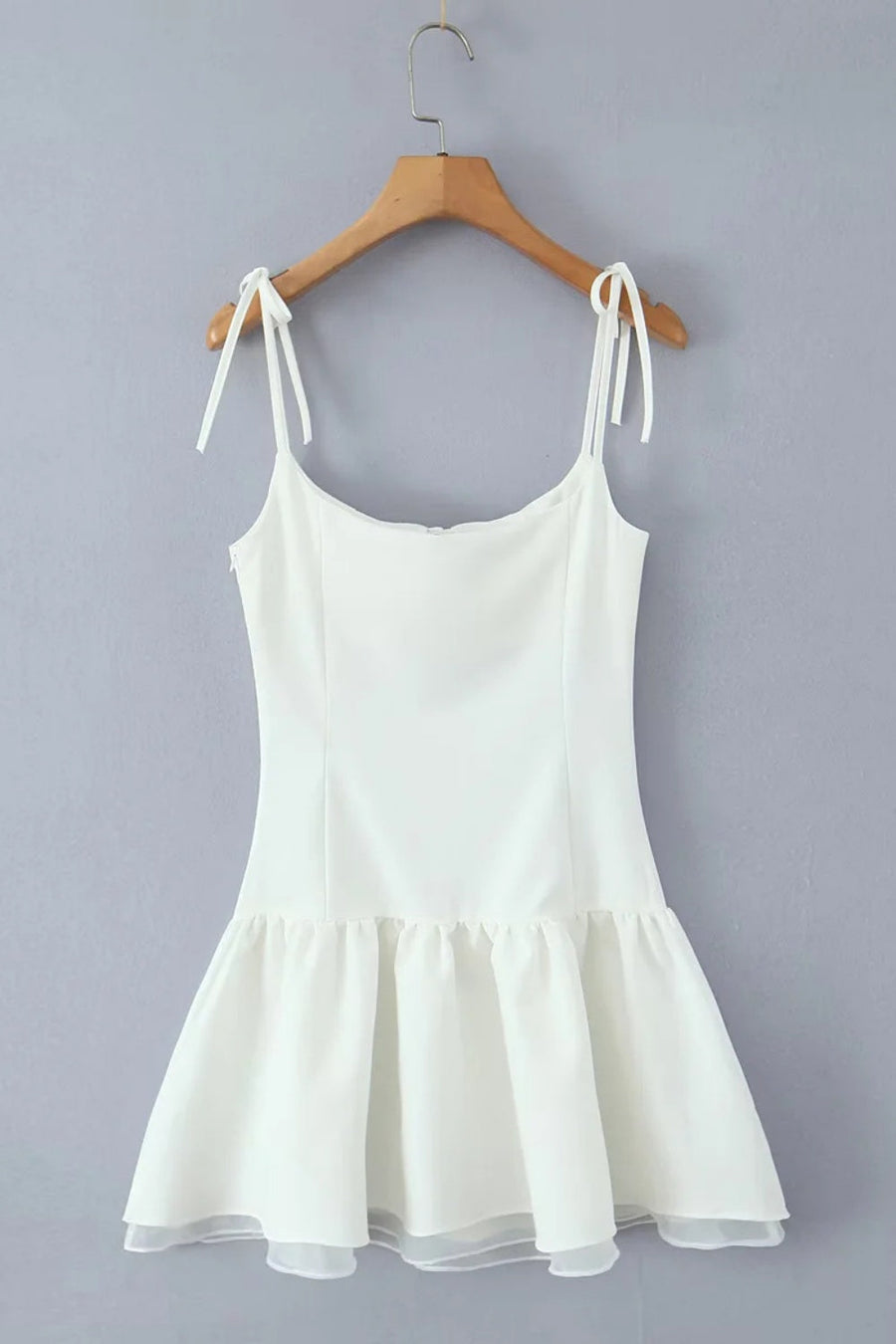 Bow Spaghetti Strap Hollow-out Short Dress