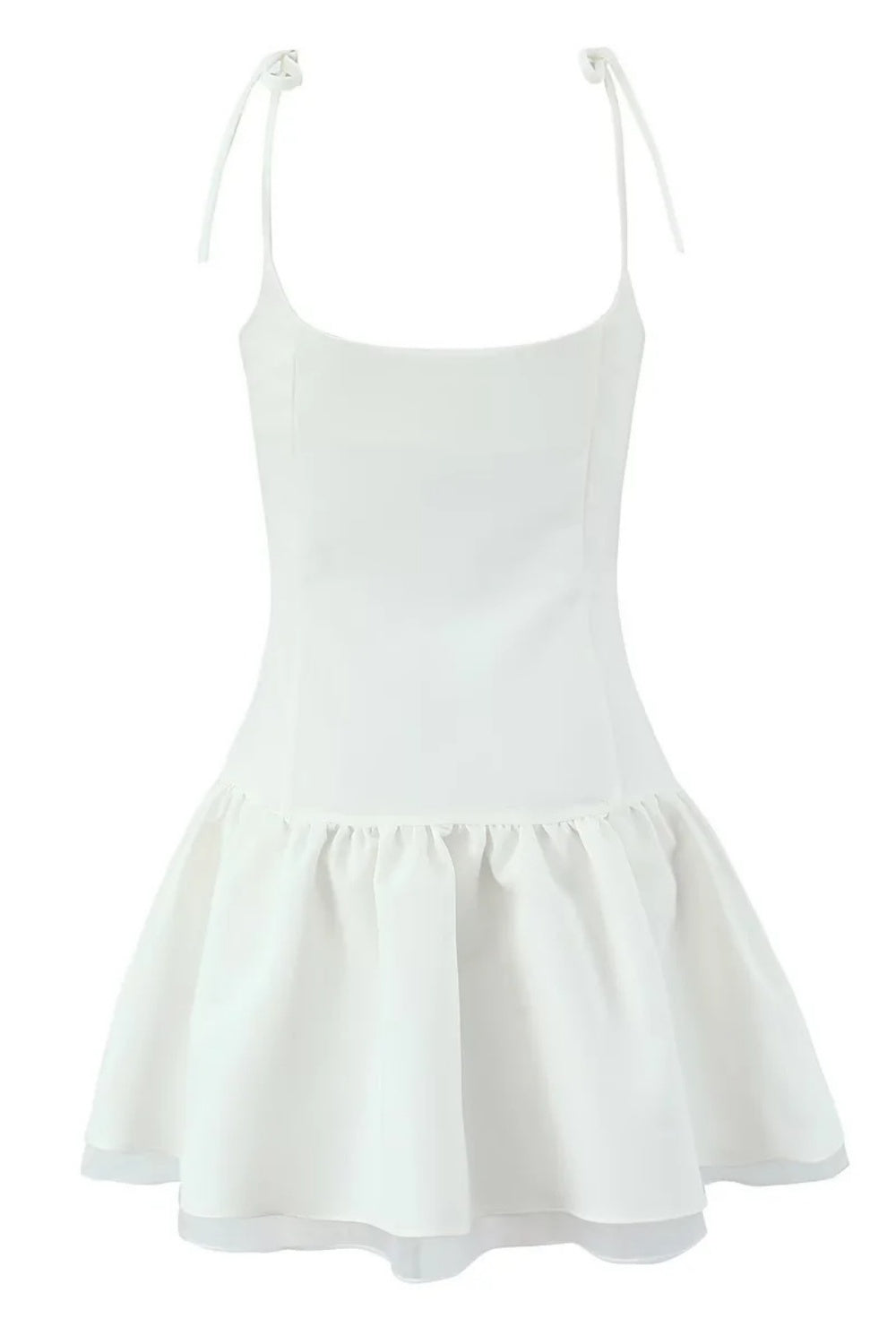 Bow Spaghetti Strap Hollow-out Short Dress