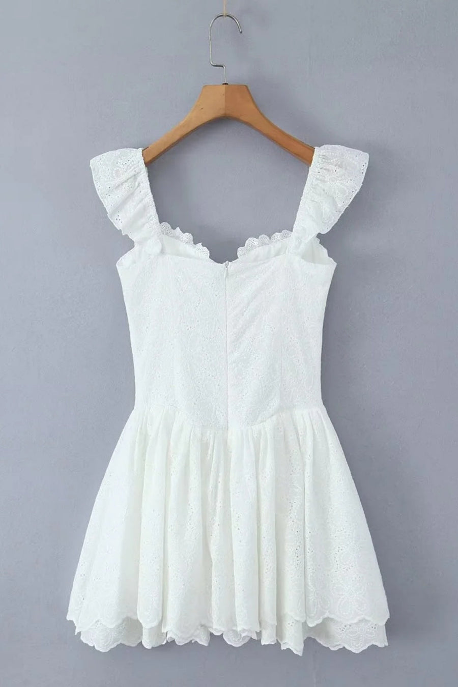 White Strap Lase-up Short Skirt