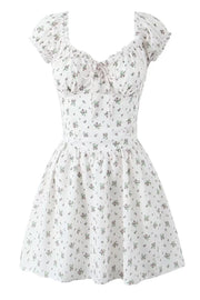 Black Floral Cap Sleeve Ruched Long Dress
