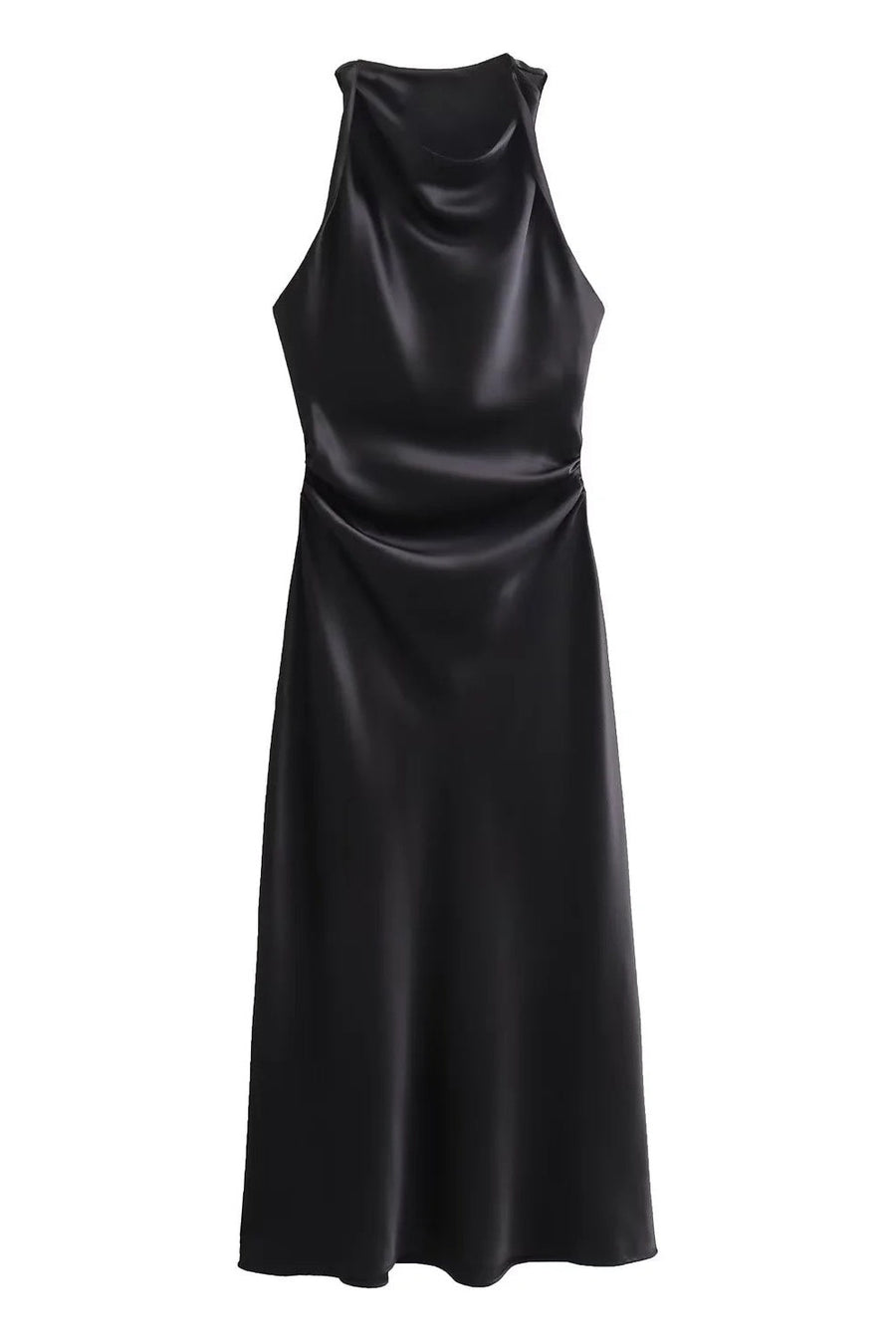 Sage Green Sleeveless Ruched Long Dress