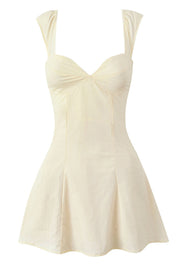 Beige Strap Lase-up Short Summer Skirt