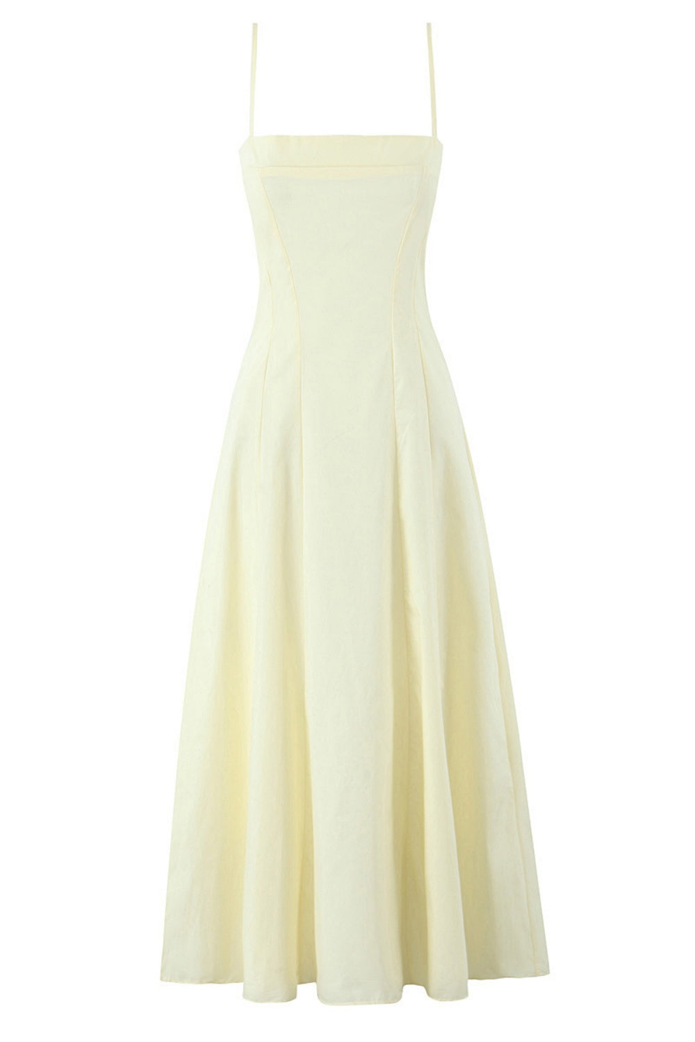 Blue Spaghetti Strap Long Summer A-line Dress