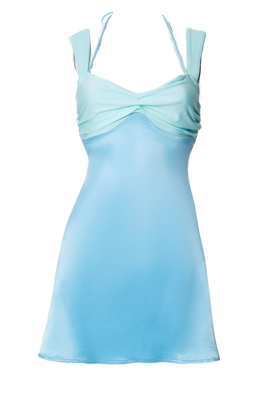 Blue Halter A-line Short Summer Dress