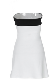Strapless Blue and White A-line Short Dress