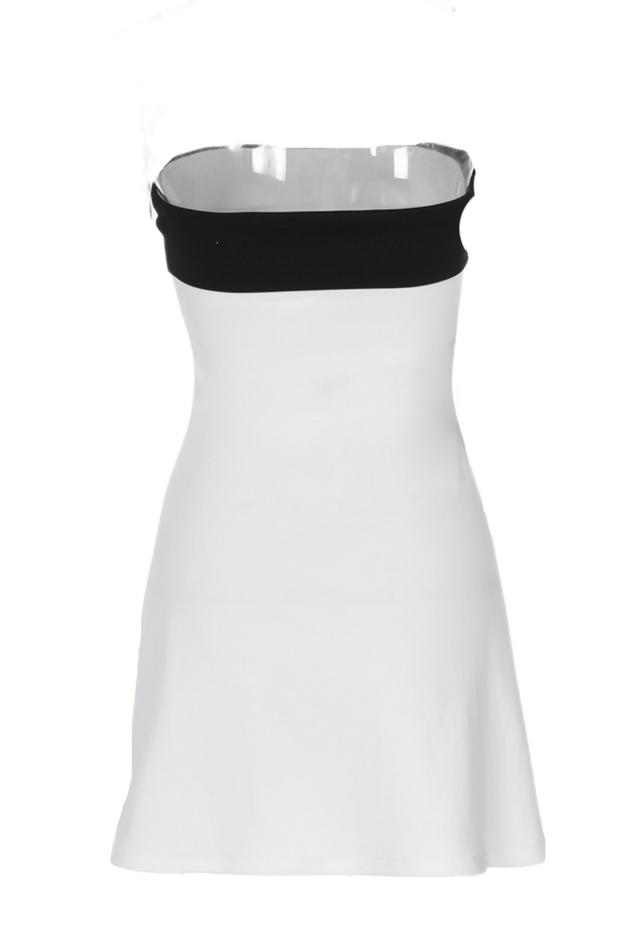 Strapless Blue and White A-line Short Dress