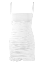 Brown Straps Ruched Tight Short Dress