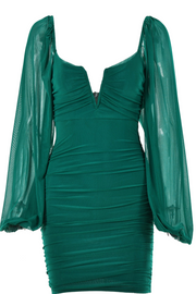 Orange Long Sleeves Tight Party Dress