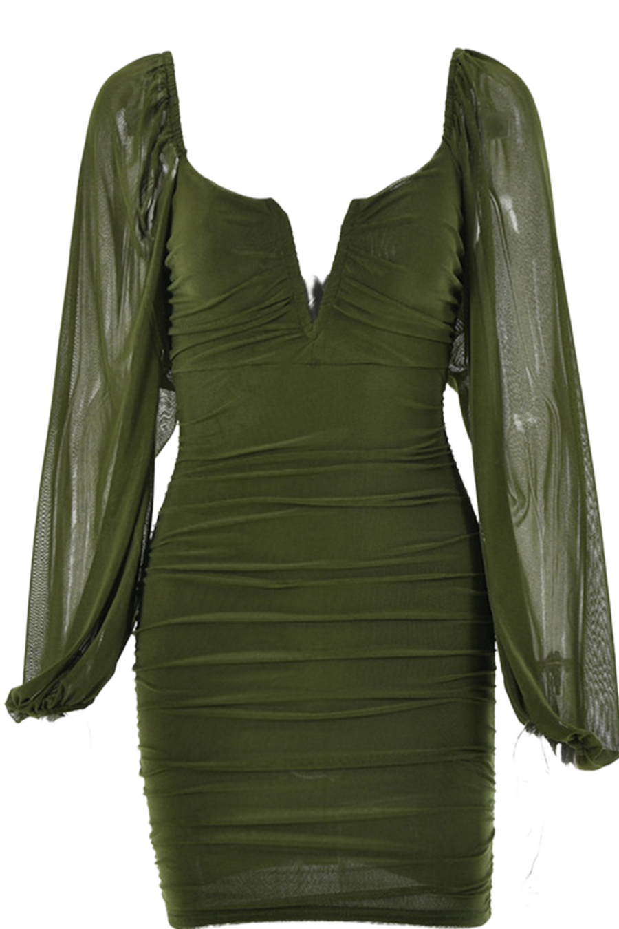 Orange Long Sleeves Tight Party Dress