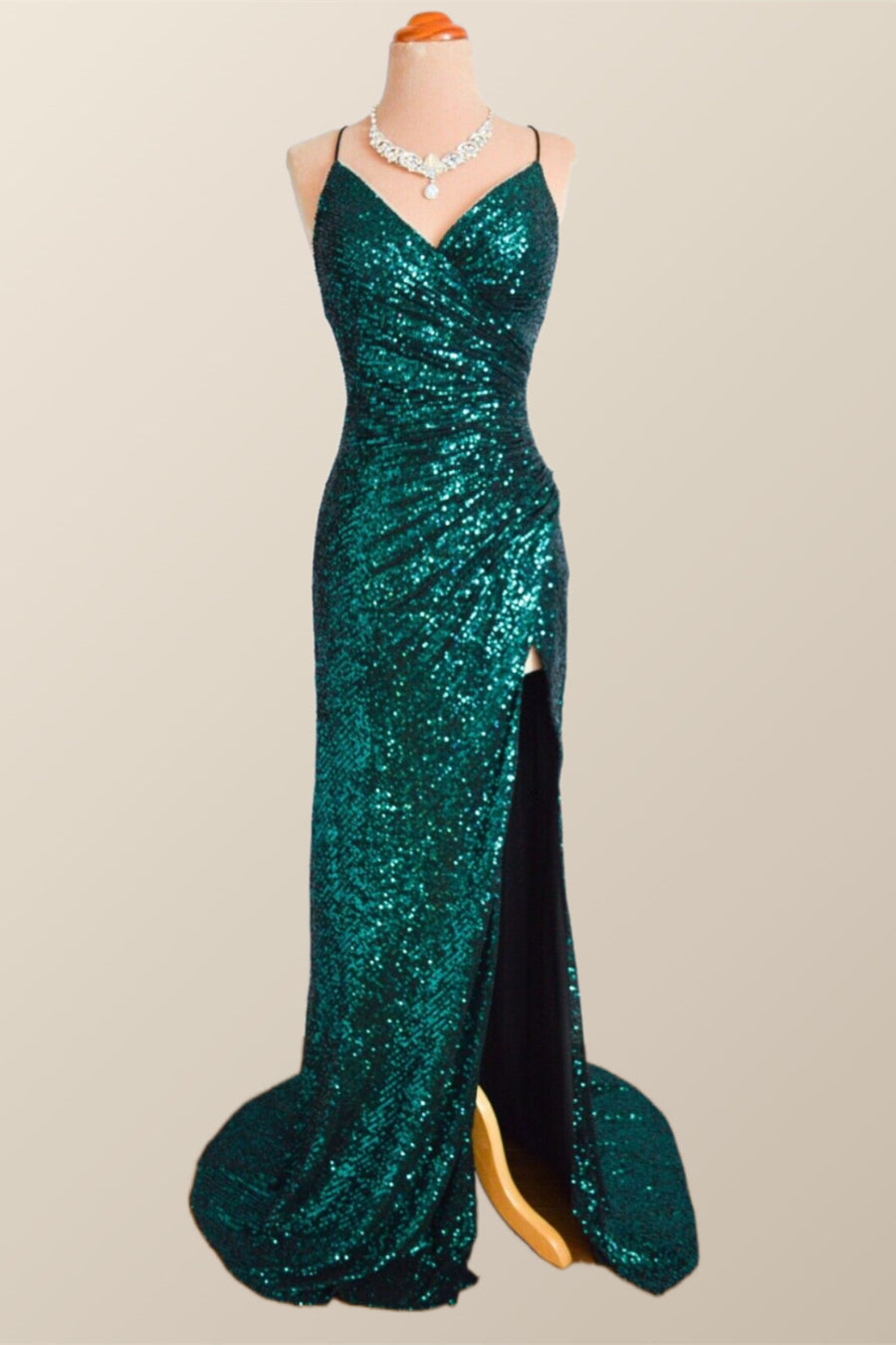 Fuchsia Sequin Mermaid Long Party Dress