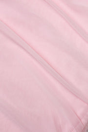 Halter Pink Ruched Tiered Long Dress
