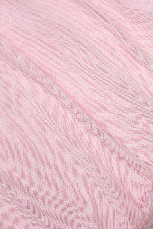 Halter Pink Ruched Tiered Long Dress