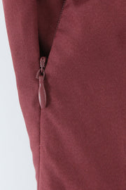 Halter Wine Red Ruffle A-line Short Dress