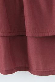 Halter Wine Red Ruffle A-line Short Dress
