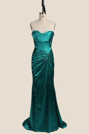 Sky Blue Strapless Mermaid Long Formal Dress