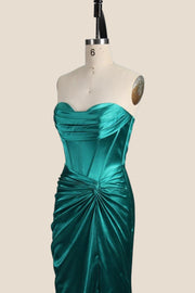 Sky Blue Strapless Mermaid Long Formal Dress