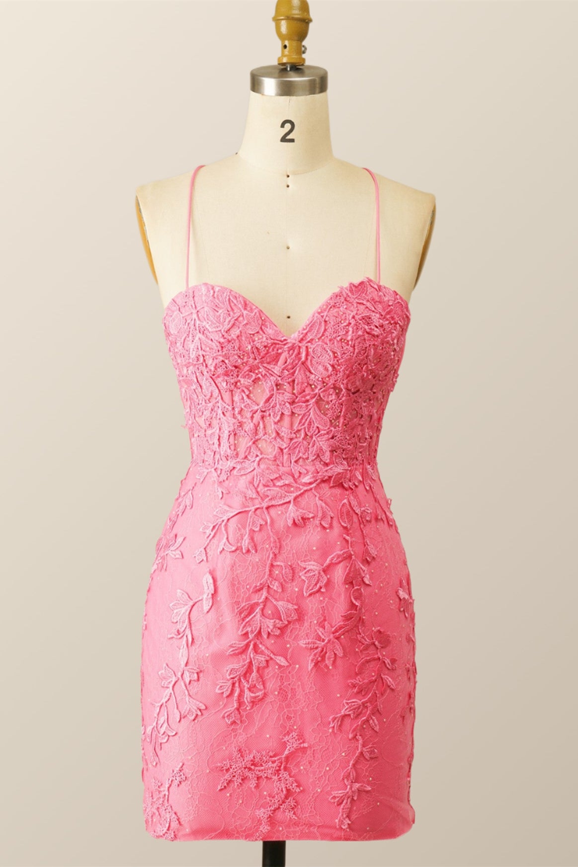Hot Pink Lace Bodycon Mini Dress – Ohmollydress