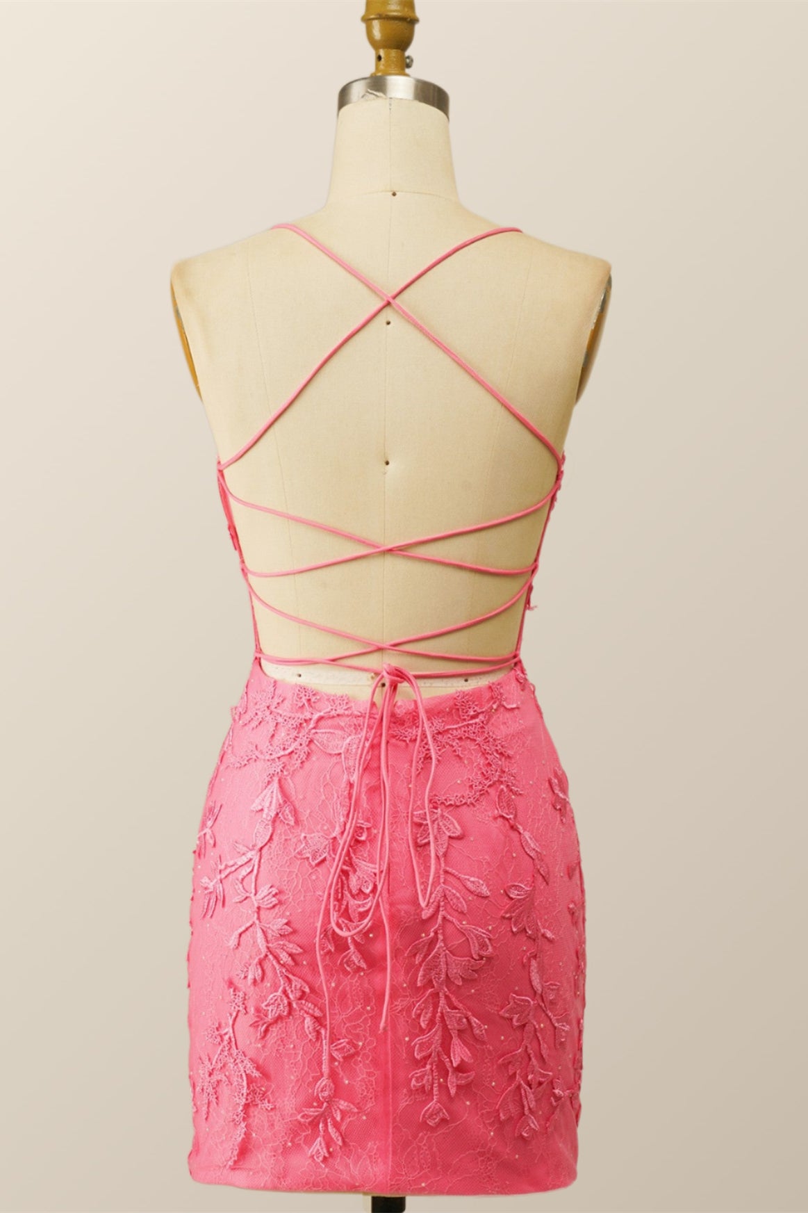Hot Pink Lace Bodycon Mini Dress – Ohmollydress