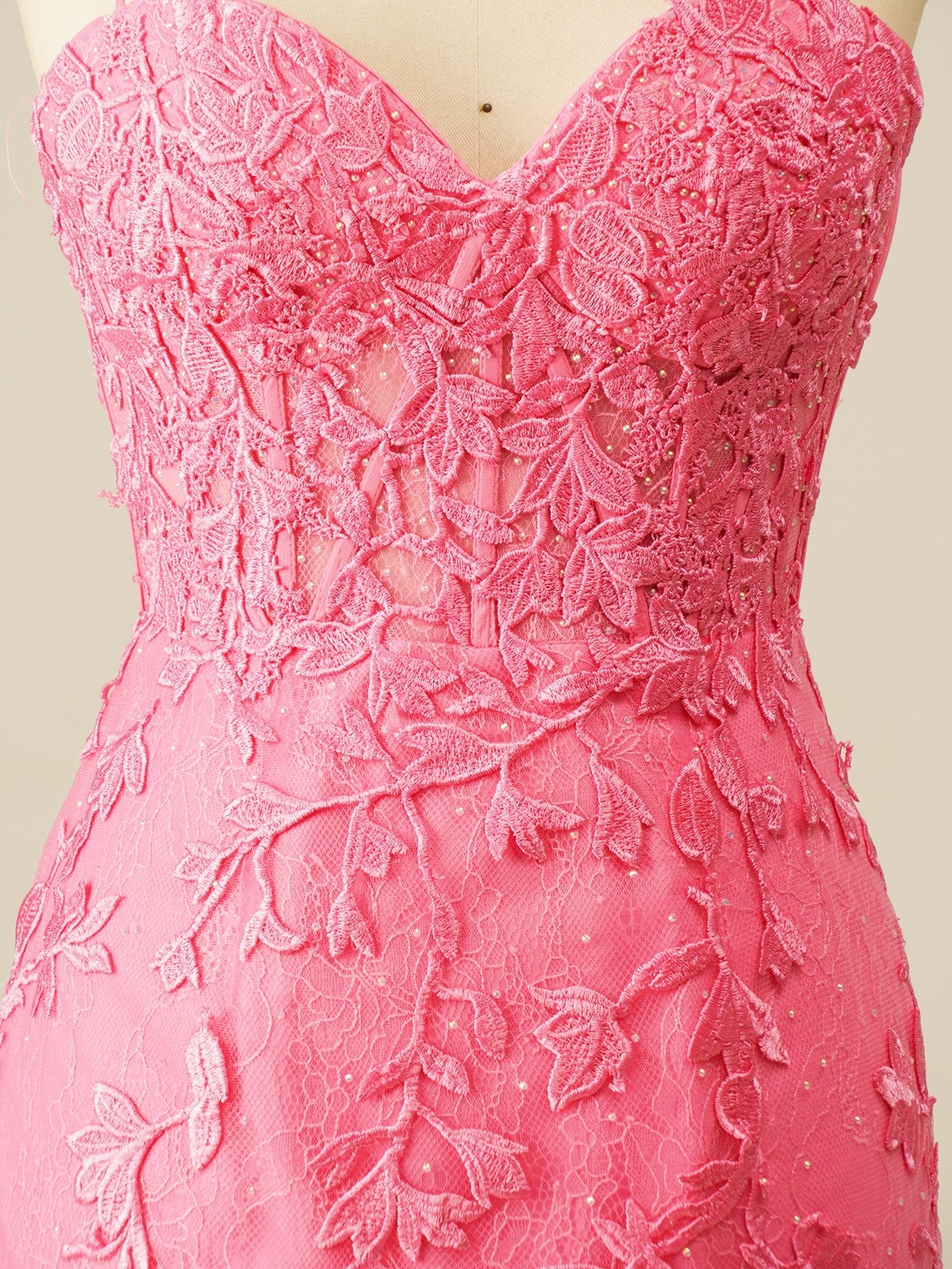 Hot Pink Lace Bodycon Mini Dress – Ohmollydress