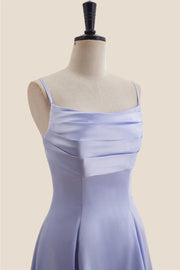 Lavender Cowl Neck Short Dress with Back Bow