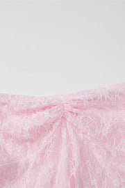Long Sleeves Pink Lace Mermaid Long Party Dress
