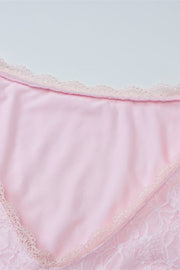 Long Sleeves Pink Lace Ruffled Short Dress