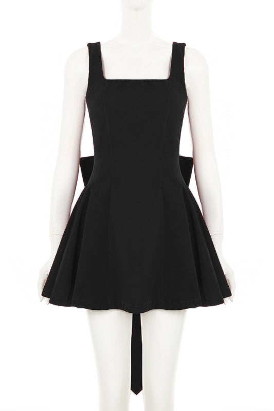 Square Neck Red Velvet A-line Short Dress
