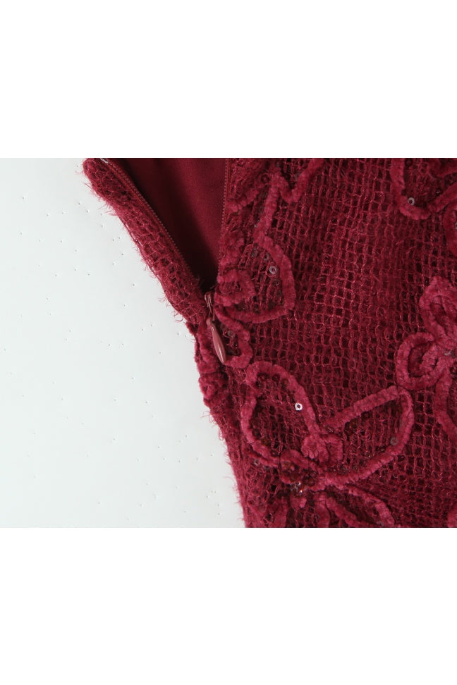 Halter Red Lace Short Dresss