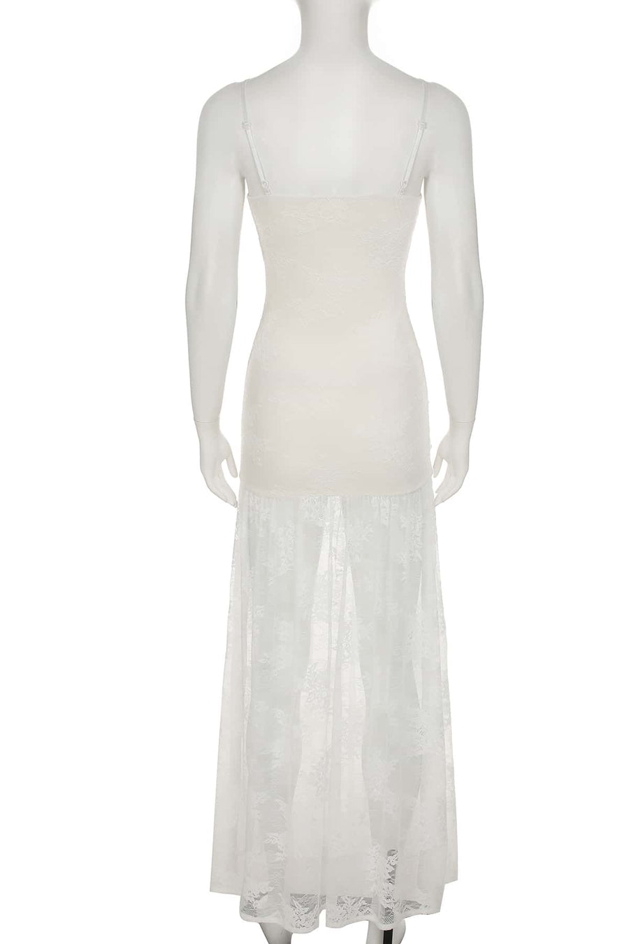 Black Lace Straps Sheer Long Dress