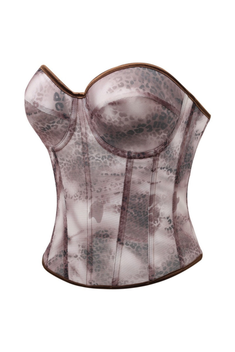 Dusty Mauve Floral Corset Top