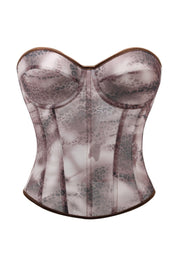 Dusty Mauve Floral Corset Top