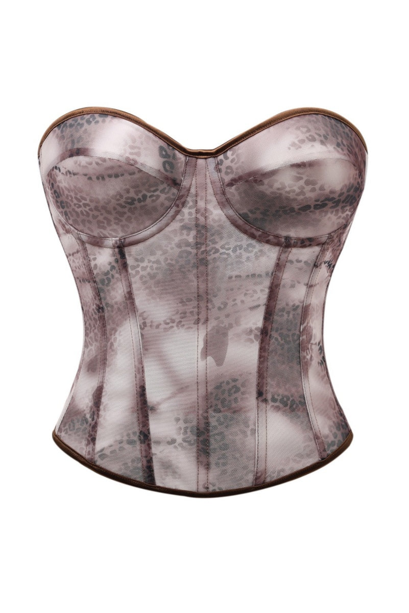 Dusty Mauve Floral Corset Top