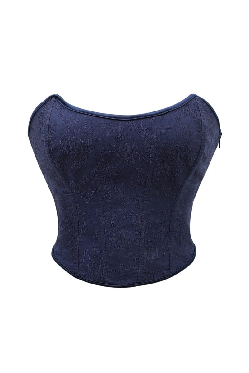 Navy Strapless Corset Top