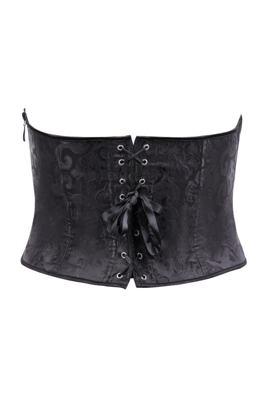 Black Sweetheart Jacquard Corset Top