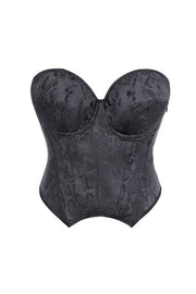 Black Sweetheart Jacquard Corset Top