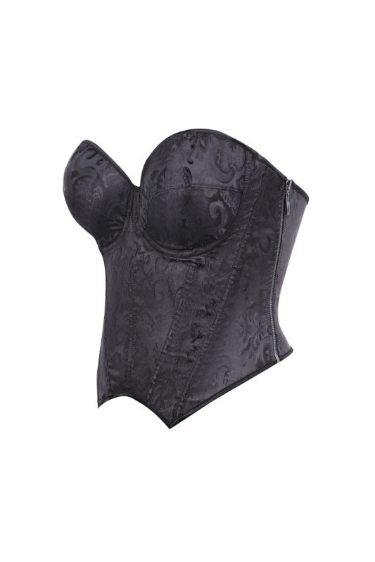 Black Sweetheart Jacquard Corset Top