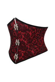 Red Floral Strapless Corset Waist Belt