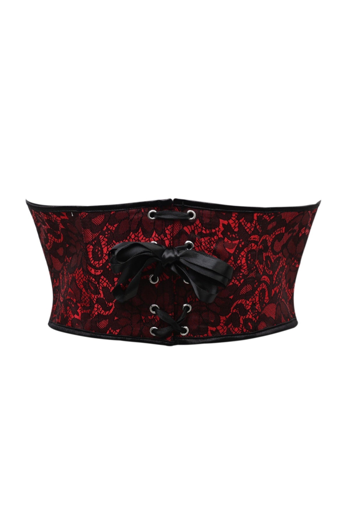 Red Floral Strapless Corset Waist Belt