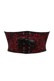 Red Floral Strapless Corset Waist Belt