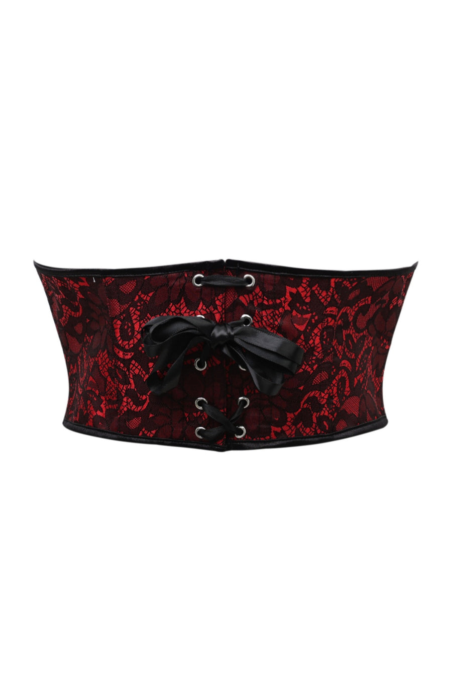Red Floral Strapless Corset Waist Belt