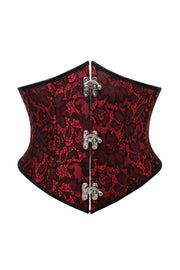 Red Floral Strapless Corset Waist Belt