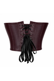 Brown Faux Leather Corset Top