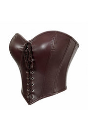 Brown Faux Leather Corset Top
