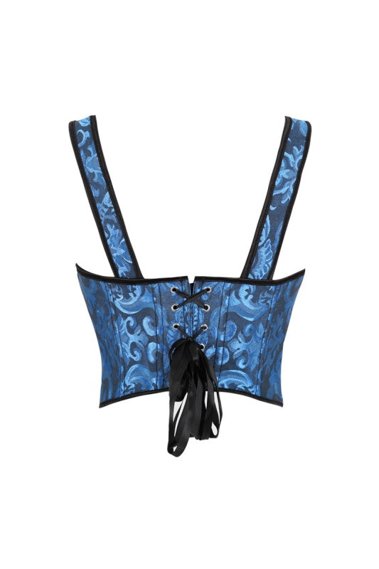 Blue Floral Square Corset Top