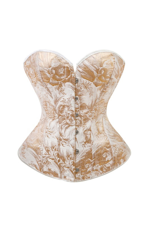 Champagne Gold Floral Corset Top