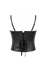 Black Faux Leather Corset Top